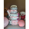 Tort z pieluszek – Prezent na Baby Shower, Chrzest, Narodziny – Personalizowany